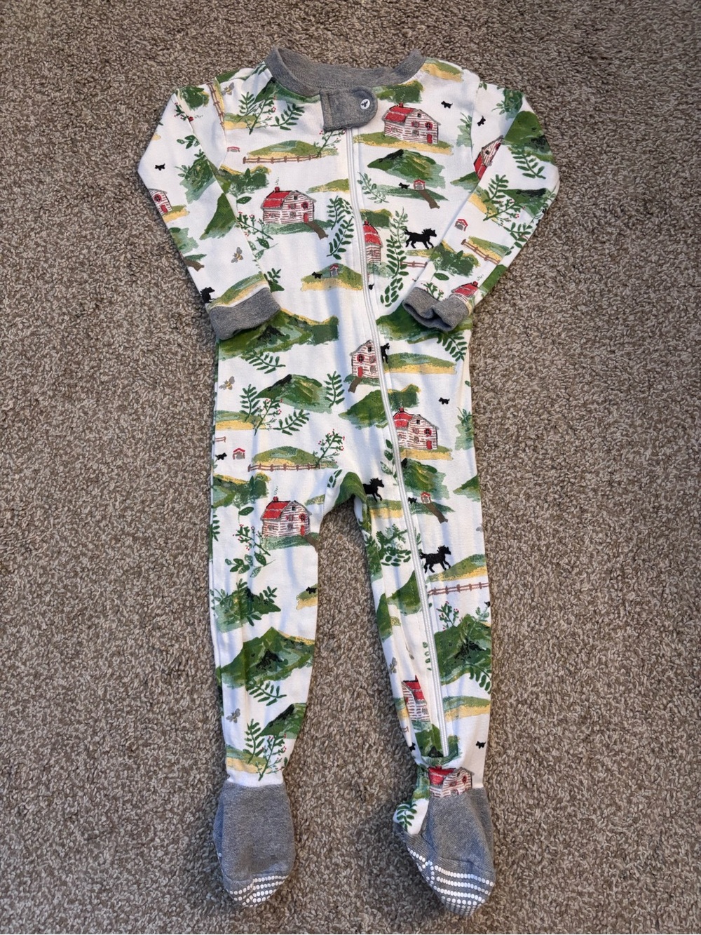 Burt’s Bees Baby Farmhouse Print Footed One-Piece Pajamas 12M